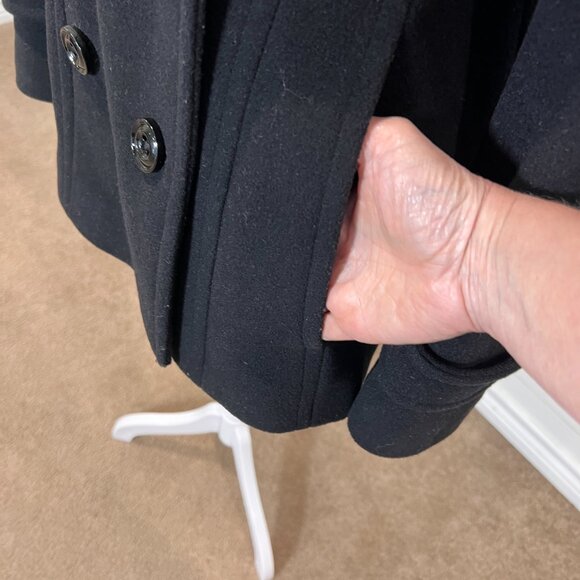 Jason Kole Black Short Length Peacoat Size M - Picture 4 of 10